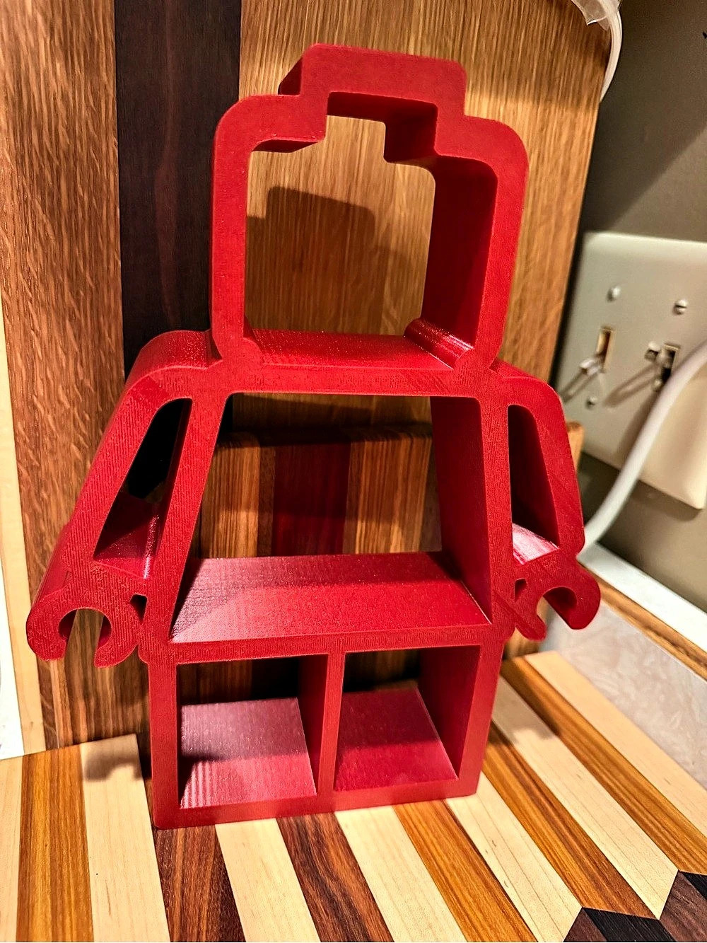 Mini figure red 3d printed home decor table or wall display shelf!